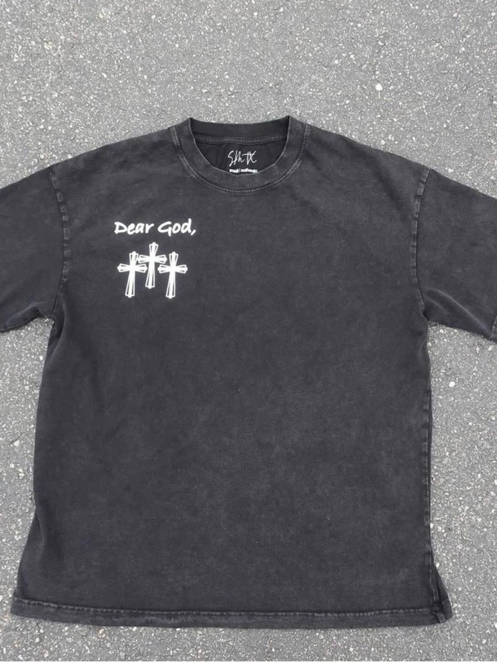 'Dear God' Acid Washed Tee